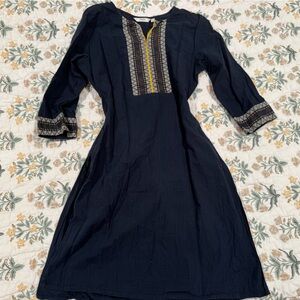Max Women’s Navy Blue Tunic with Embroidered Details